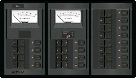 Blue Sea 360 Circuit Breaker Panel with Meter - DC