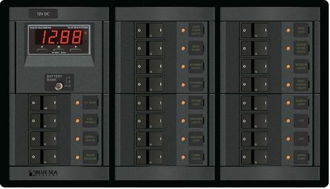 Blue Sea 360 Circuit Breaker Panel with Voltmeter