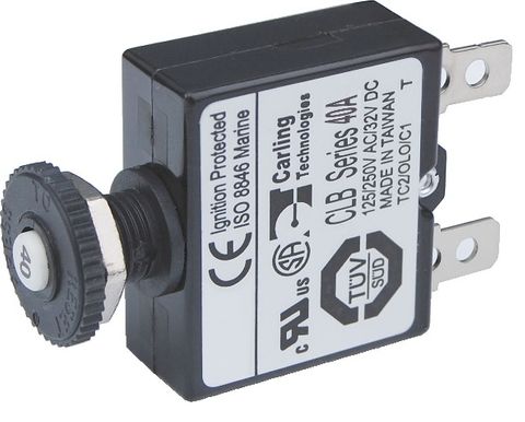 Blue Sea Circuit Breaker Push Button Push-On Terminal