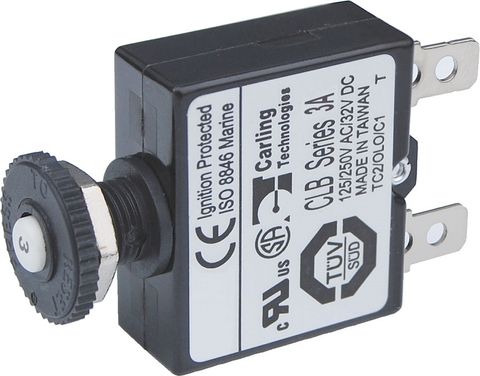 Blue Sea Circuit Breaker Push Button Push-On Terminal