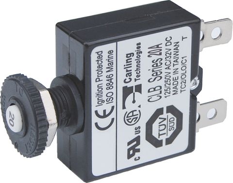 Blue Sea Circuit Breaker Push Button Push-On Terminal