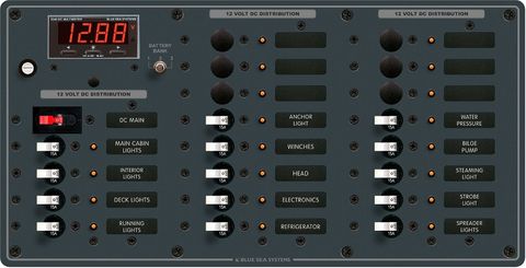 Blue Sea Traditional Metal DC Panel