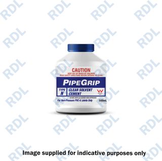 PipeGrip Clear Solvent Cement 125ml, Type P, specifically for pressure pipe