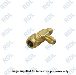 Brass Tee 1/4" MSAE x 1/4" FSAE Knurl x 1/4" MSAE, 3/pk