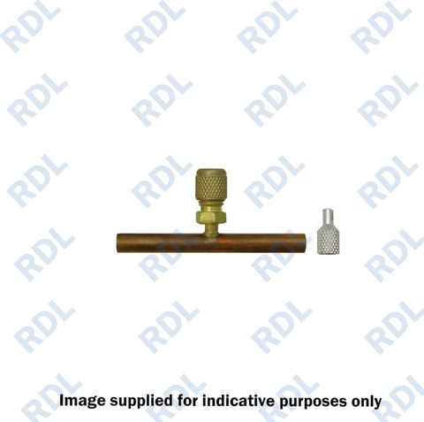 1/4' copper T w/access valve 3/pk