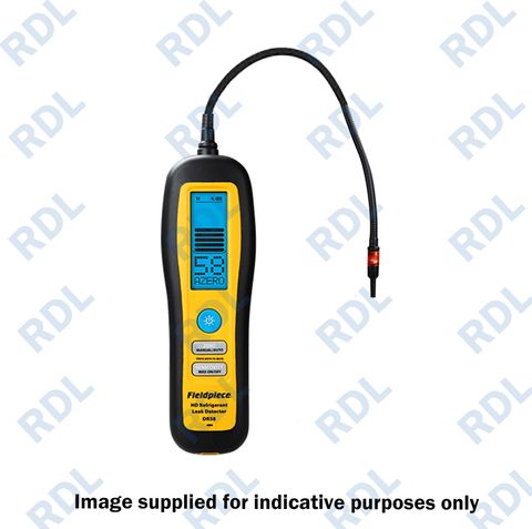 Fieldpiece Heated Diode Refrigerant Leak Detector with LCD Display & back Light. IP54. HFC, HCFC, CFC, HFOs and blends.Includes Heated Diode Sensor (RHD1) Blow Moulded Carrying Case (ABM2) AC Charger and USB-C Cable (RCA3) 5 x Filter Tips and Gaskets (RFT