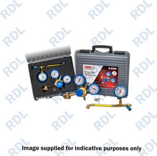 Tesuco Nitrogen Regulator/Test Gauge Handwheel & Adaptor 1/4-5/16 In a Plastic Case, 6,000kPa