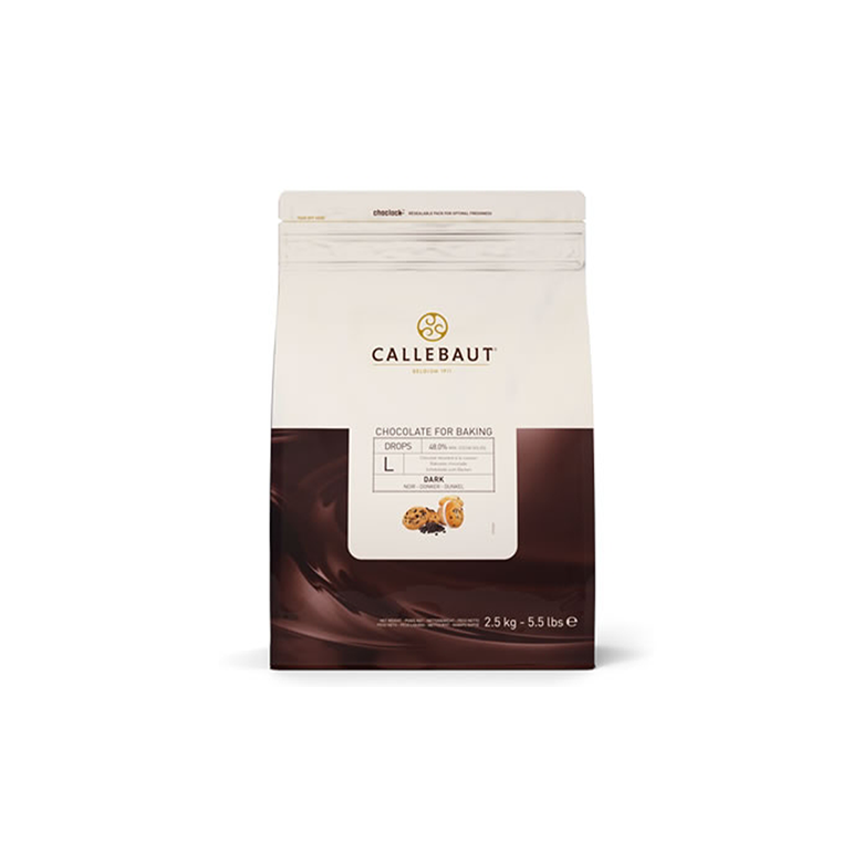 CALLEBAUT BAKING DROPS L DARK CHOC 2.5KG