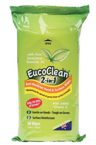 EucoClean Wipes - 60 Pk