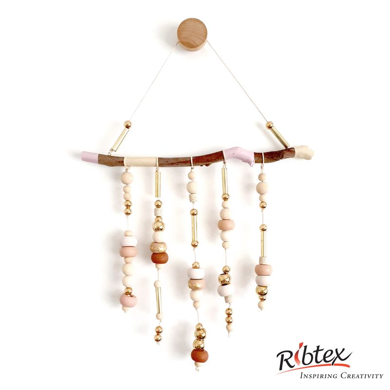 Natural beaded wall hanging