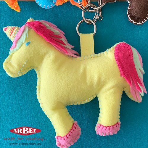 Handmade felt unicorn toy