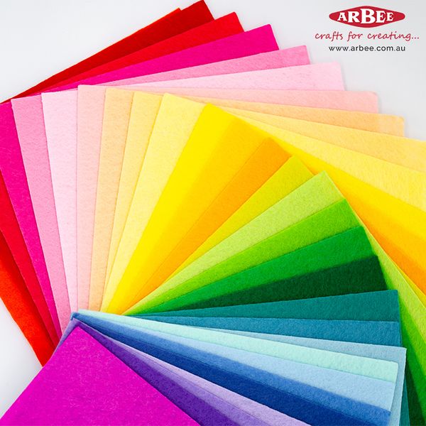 Set Of 40 Multicolored Felt Sheets For Arts And Crafts - Colored