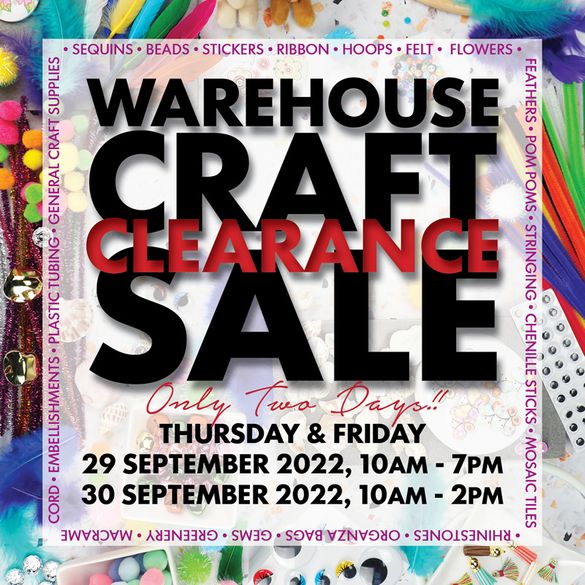 Craft Warehouse Clearance 2930 September 2022
