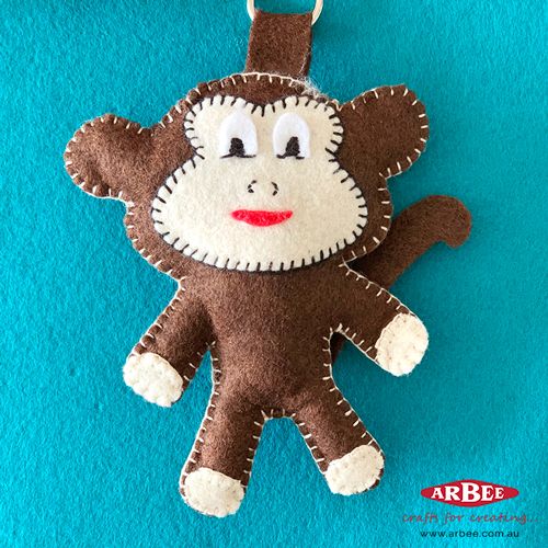 Handmade felt monkey toy