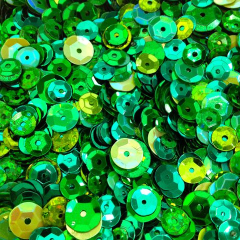 Sequins Assorted Sizes GREEN 35g