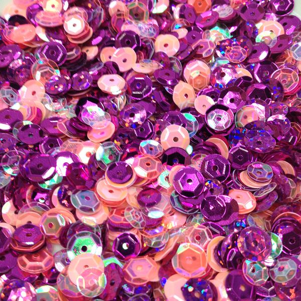 Sequins Assorted Sizes Pink Mix 35G