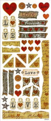 Sticker Love Tags Mixed Shades Each