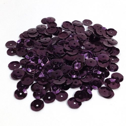Sequins 6mm Metallic Cup Eggplant 250g