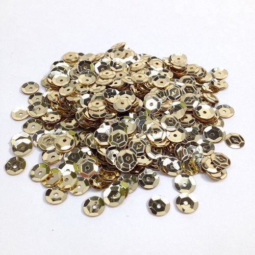 Sequins 6mm Metallic Cup Gold 250g