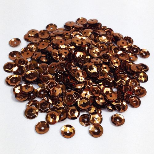 Sequins 6mm Metallic Cup Copper 35g