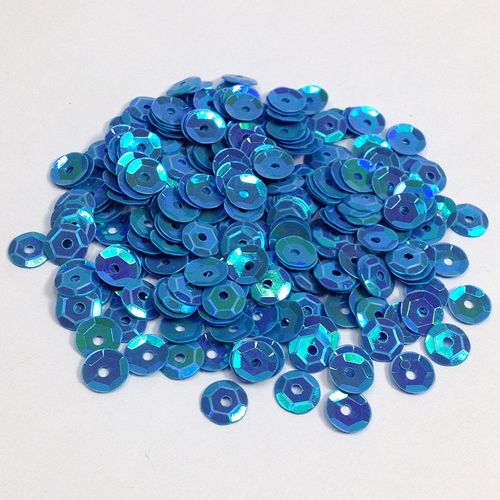 Sequins 6mm Laser Cup Blue AB 250g