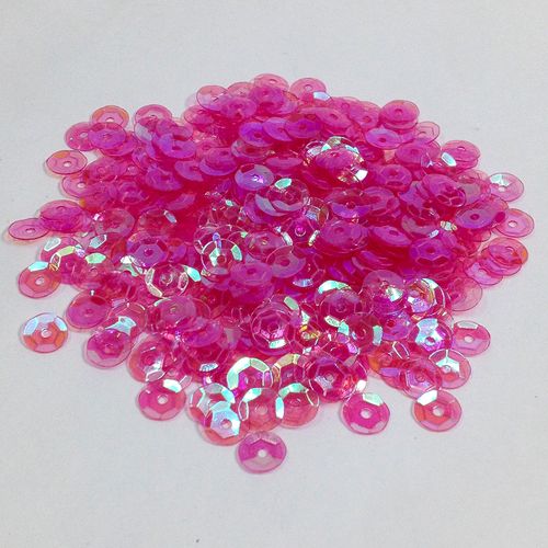 Sequins 6mm Laser Cup Red AB 250g