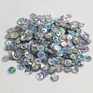 Sequins 6mm Laser Cup Silver 35g