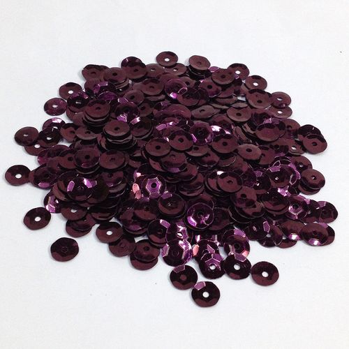 Sequins 6mm Metallic Cup Plum 6mm 250G