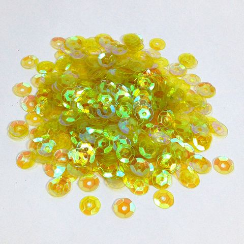 Sequins 6mm Laser Cup Yellow AB 250g