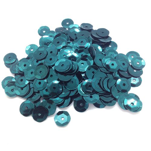 Sequins 6mm Metallic Cup Emerald 250g