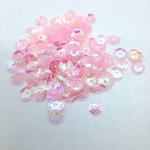 Sequins 6mm Laser Cup Pink AB 250g