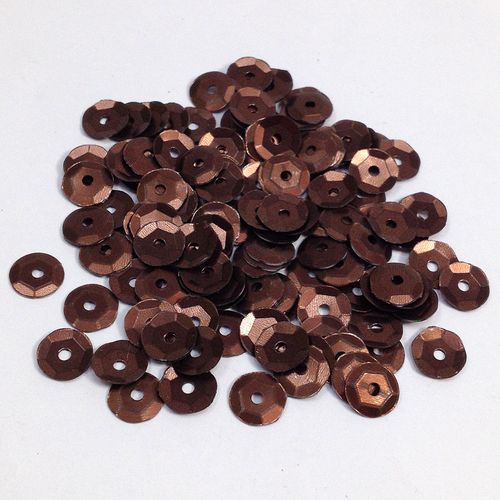 Sequins 6mm Metallic Cup Brown 250g