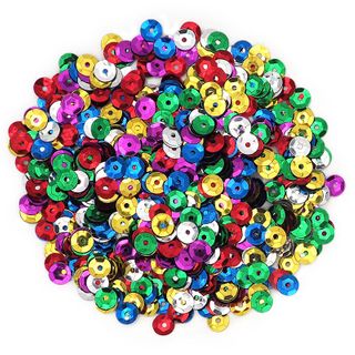 Sequins 6mm Cup Assorted Colours 250g
