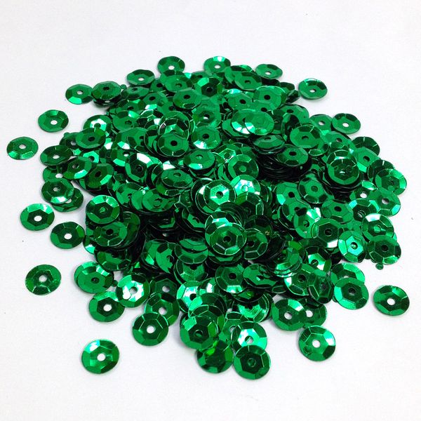 Sequins 8mm Metallic Cup Green 35g