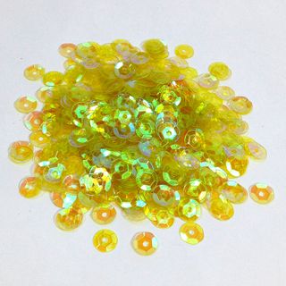 Sequins 8mm Laser Cup Yellow AB 250g