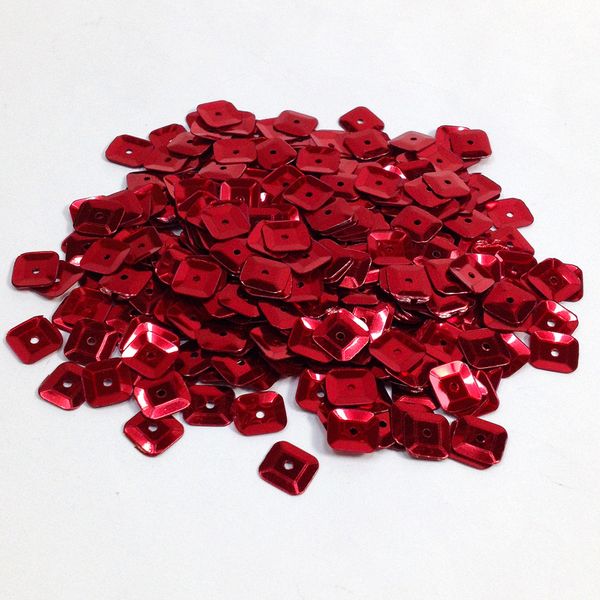 Square Sequins 7mm Red 35g