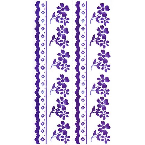 Dec/Borders Floral Design Blue