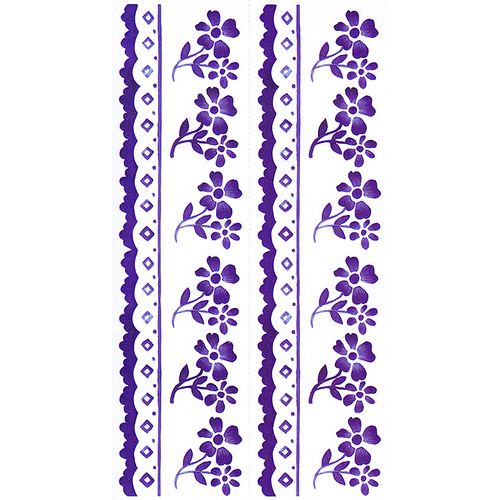 Dec/Borders Floral Design Blue