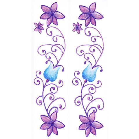 Dec/Borders Purple/Blue Flowers