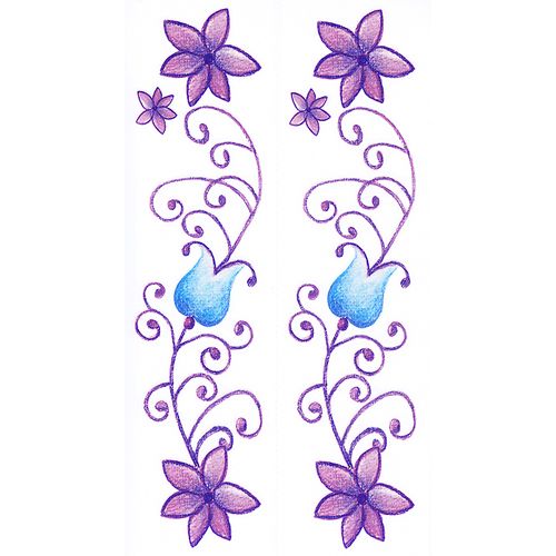 Dec/Borders Purple/Blue Flowers