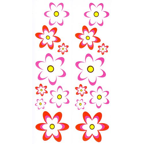 Dec/Borders Red/Pink Flowers