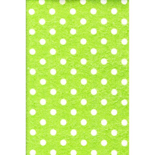 Printed Felt Lime With White Dots Each