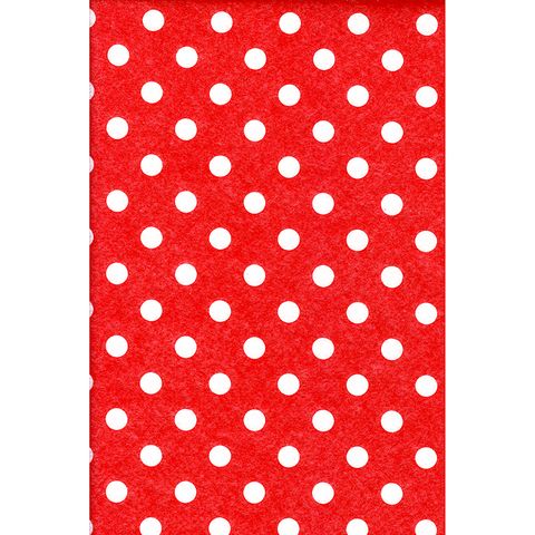 Printed Felt Red With White Dots Each