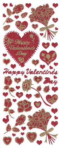 Stickers Glitter Happy Valentine''s Day