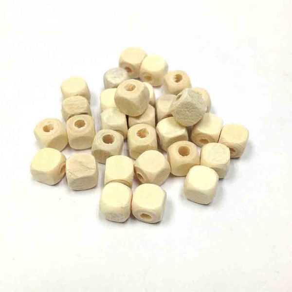Wood Beads Square  5x5mm Raw Pkt 30