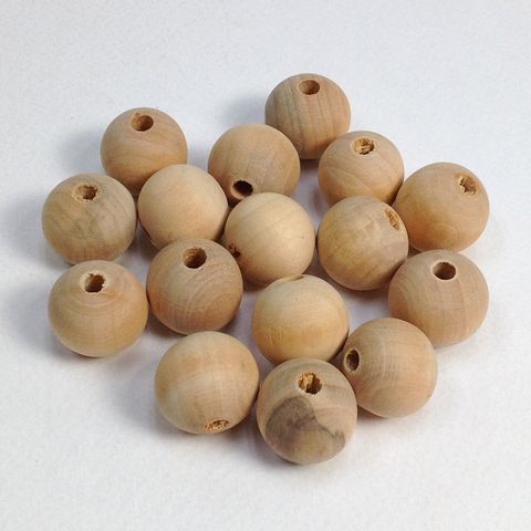 Wood Beads Round 10mm Raw Pkt 16