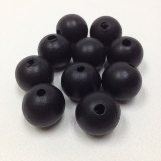 Wood Beads Round 20mm Black Pkt 10