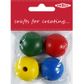 Wood Beads Round 30mm Assorted Pkt 4