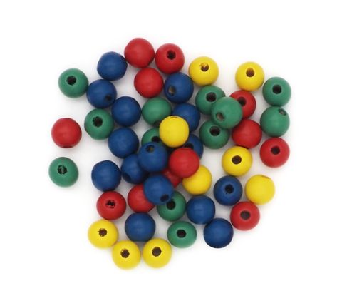 Wood Beads Round 8mm Assorted Pkt 50