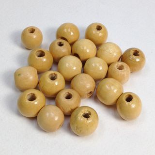 Wood Beads Round 8mm Natural Pkt 50